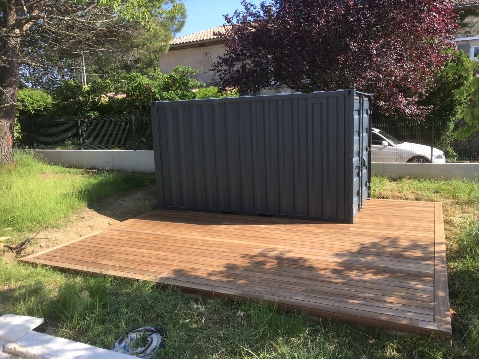 Terrasse en frêne thermo traité à Allan
